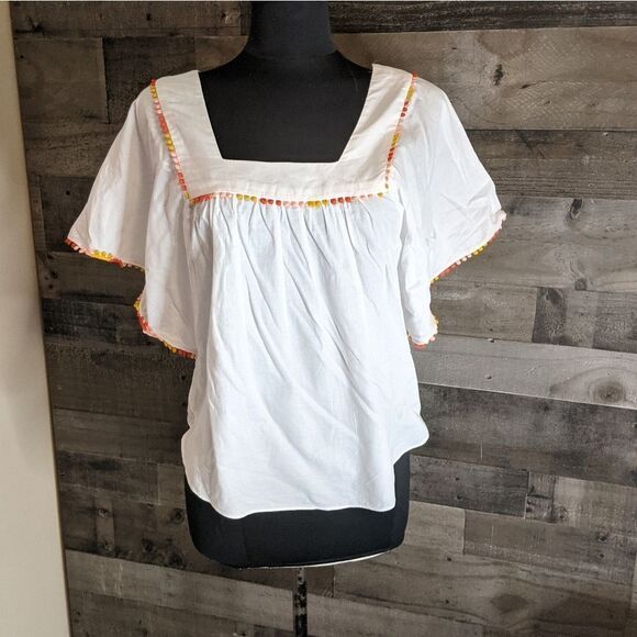 White pom top by Madewell S - Picture 1 of 5